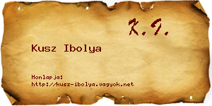 Kusz Ibolya névjegykártya
